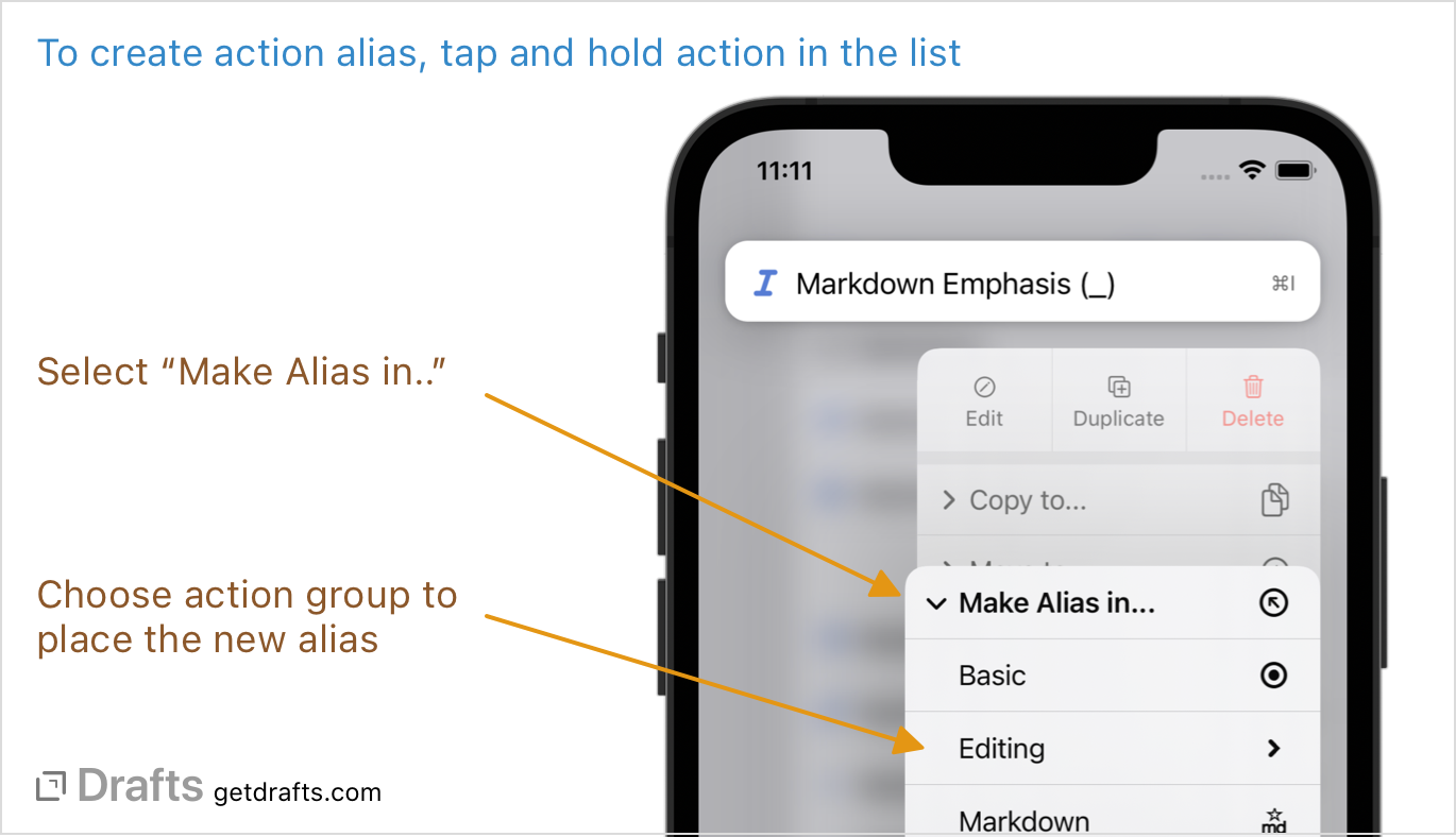 actions/aliases